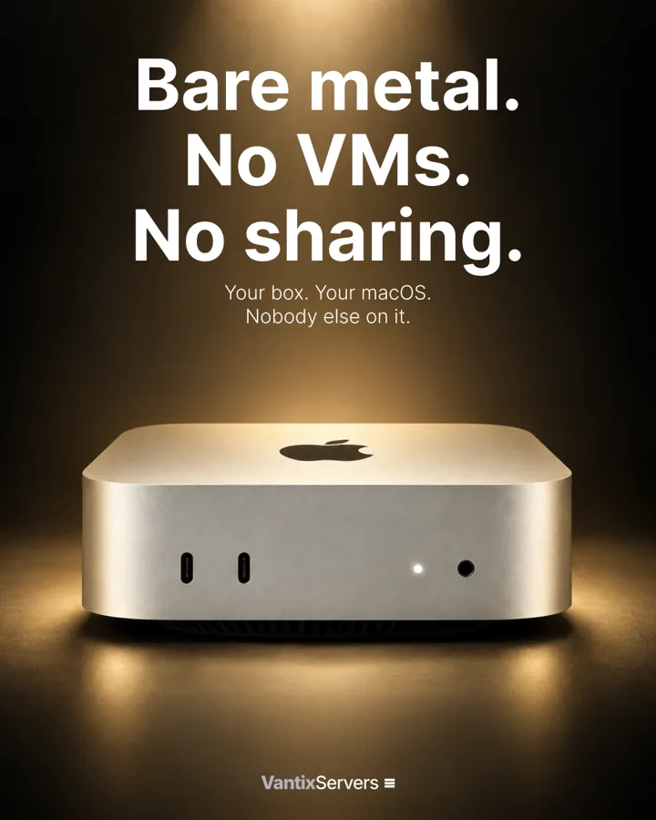 Bare metal. No VMs. No sharing.
